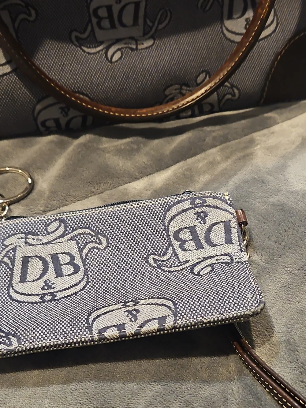 Dooney & Bourke Brown Logo Tote Bag - Brown/Beige